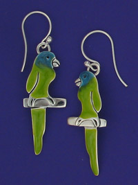 Blue Headed Conure Earrings