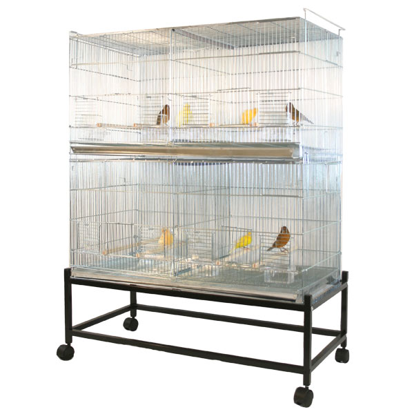 Bellas Bungalow Galvanized Steel Divided Breeding Bird Cage Set