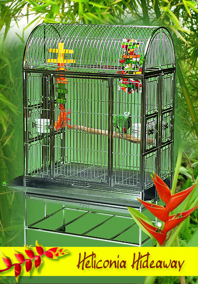 Heliconia Hideaway Stainless Steel Bird Cage Stainless Steel