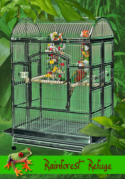 Stainless Steel Bird Cage Hanging Parrot Bird Cages Rust Resistant Metal  Cage for Cockatiels Parakeets Lovebirds Flight Perches Birdcage (Color : B